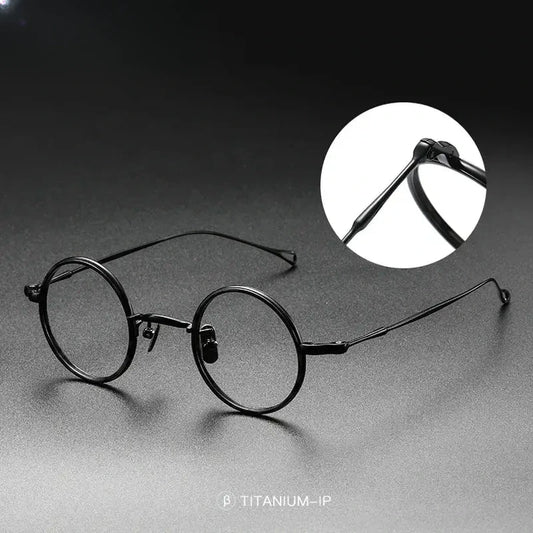 Unisex Round Full Rim Titanium Prescription Glasses O2208 — view 1 | Rx Spectacle