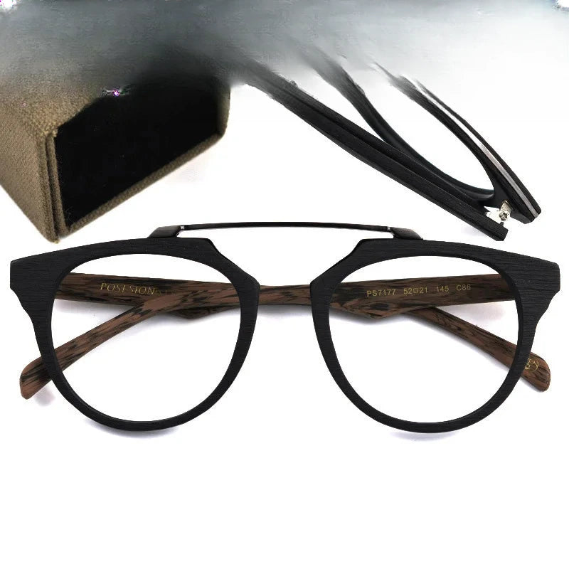 Men's Round Full Rim Titanium Double Bridge Prescription Glasses 036100 — view 1 | Rx Spectacle
