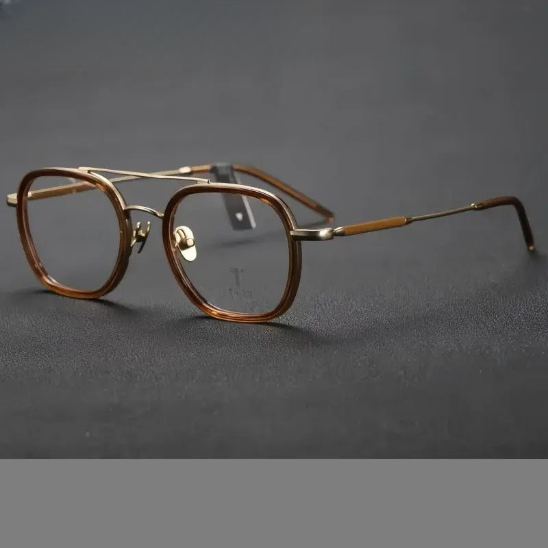 Women's Square Full Rim Titanium Double Bridge Prescription Glasses 722108 — view 1 | Rx Spectacle