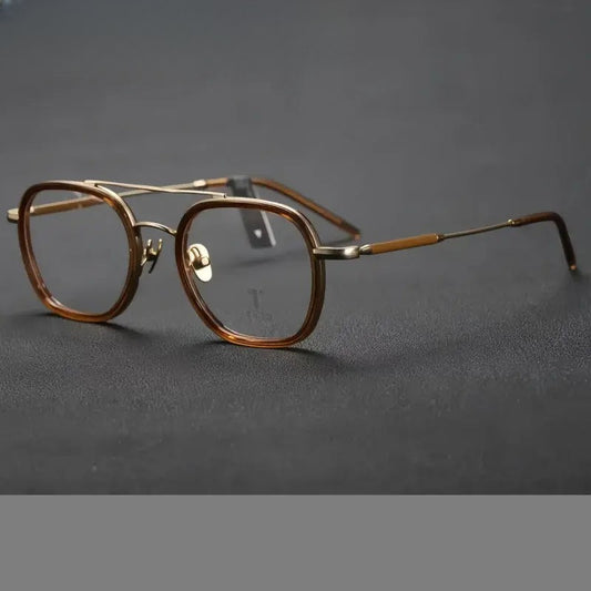 Women's Square Full Rim Titanium Double Bridge Prescription Glasses 722108 — view 1 | Rx Spectacle