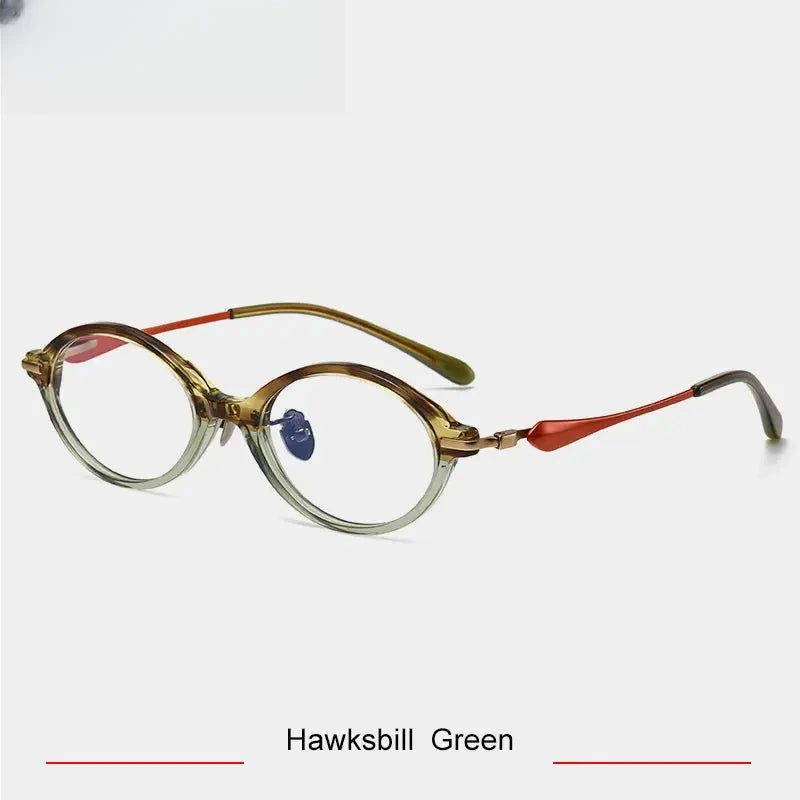 Unisex Oval Full Rim Titanium Prescription Glasses 96060 — view 4 | Rx Spectacle