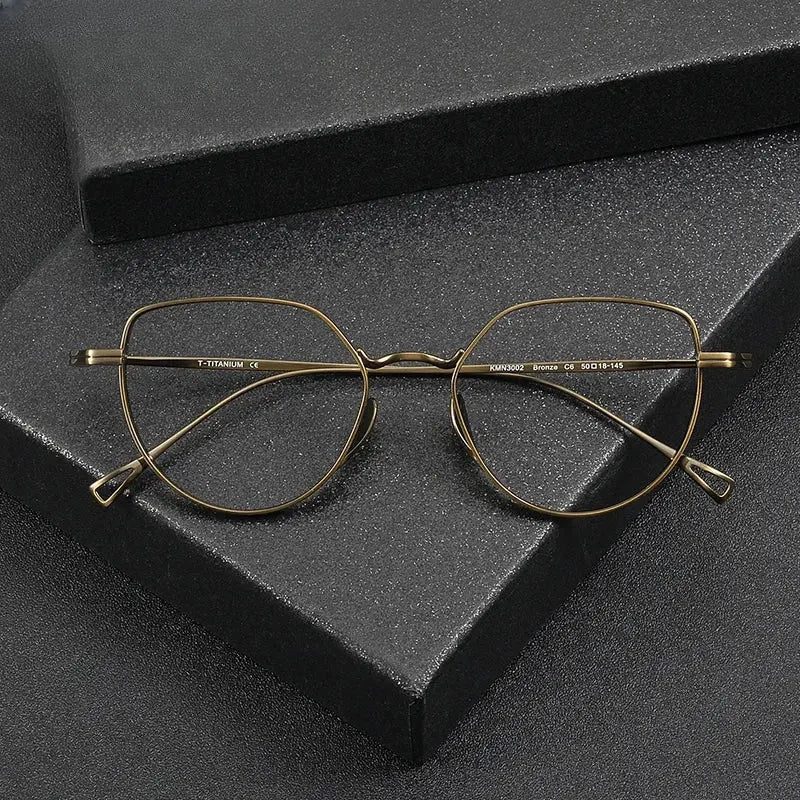 Unisex Cat Eye Full Rim Titanium Prescription Glasses 643002 — view 1 | Rx Spectacle