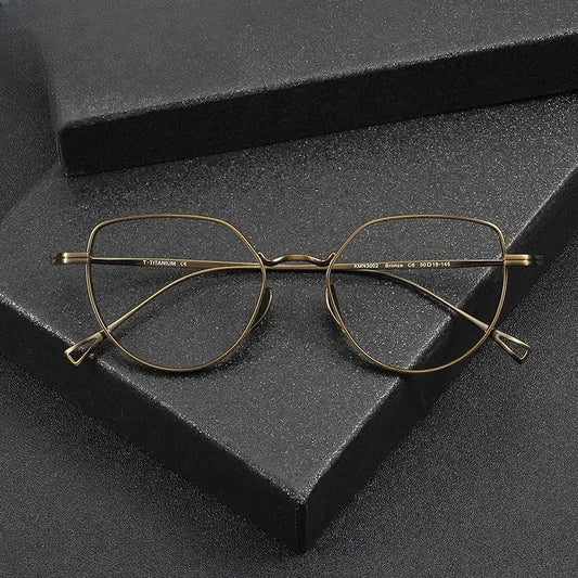 Unisex Cat Eye Full Rim Titanium Prescription Glasses 643002 — view 1 | Rx Spectacle