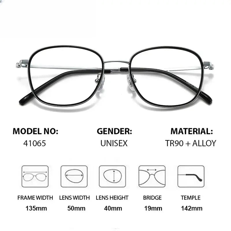 Women's Square Full Rim Titanium Prescription Glasses 641065 — view 2 | Rx Spectacle