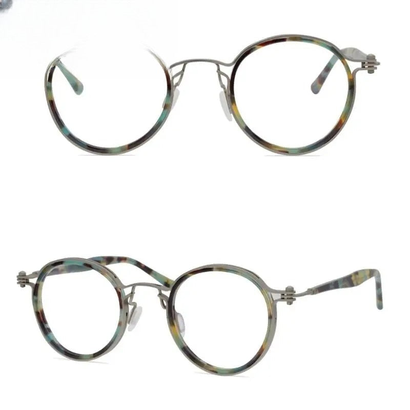 Unisex Round Full Rim Acetate Prescription Glasses Gxyj07 — view 2 | Rx Spectacle