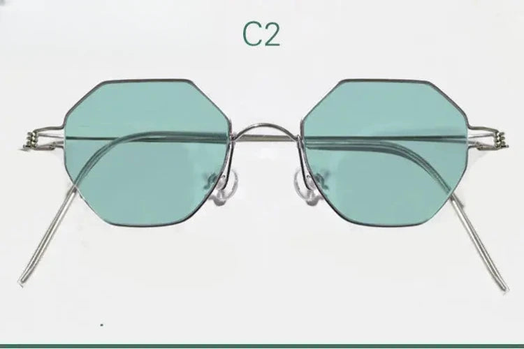 Unisex Polygon Full Rim Stainless Steel Prescription Glasses 14134 — view 8 | Rx Spectacle