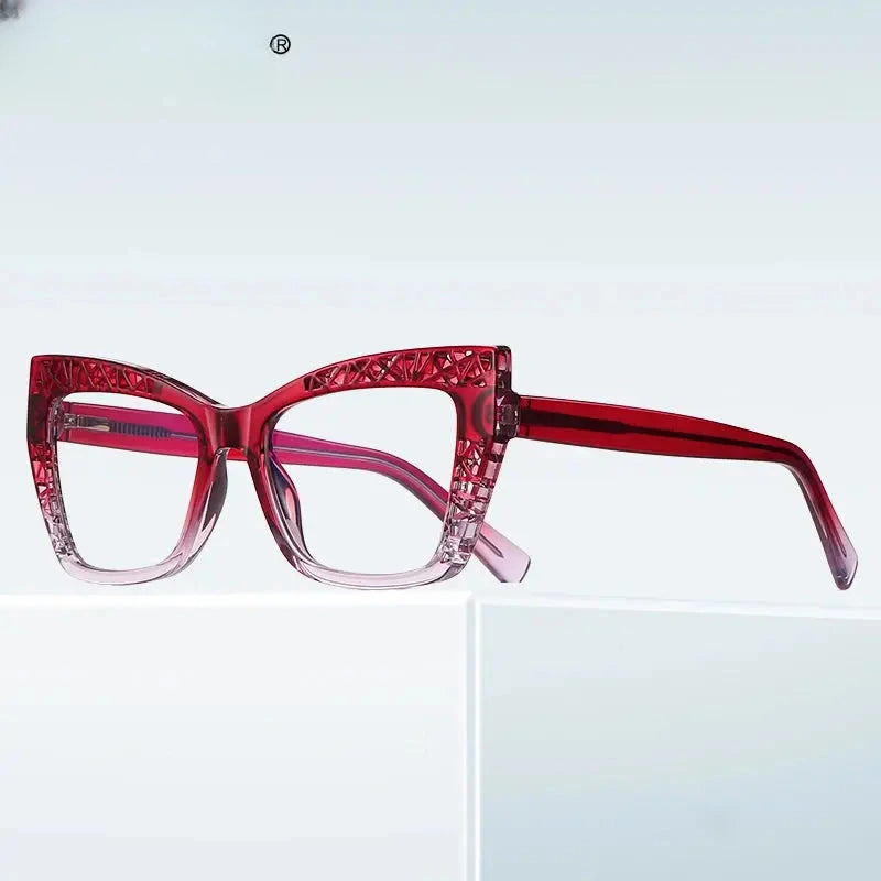 Women's Cat Eye Full Rim Plastic Reading Glasses Pfd2184 — view 3 | Rx Spectacle