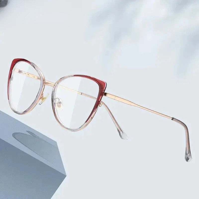 Women's Cat Eye Full Rim Titanium Prescription Glasses 887241 — view 1 | Rx Spectacle
