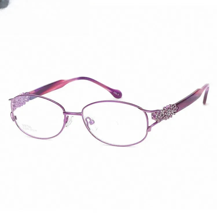 Women's Oval Full Rim Titanium Prescription Glasses 772399 — view 6 | Rx Spectacle