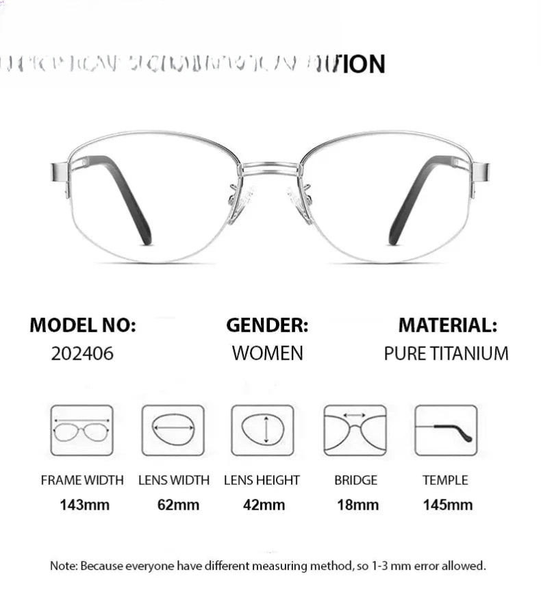 Unisex Oval Semi-Rimless Titanium Prescription Glasses 202406 — view 2 | Rx Spectacle
