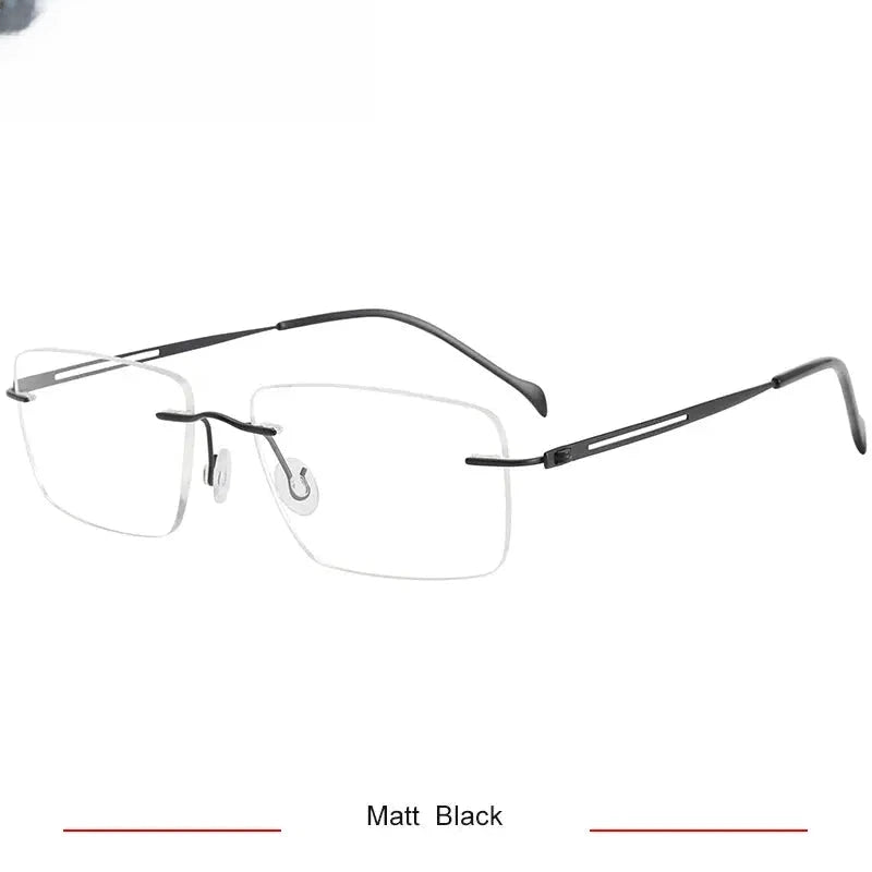 Women's Square Rimless Titanium Screwless Prescription Glasses 315019 — view 5 | Rx Spectacle