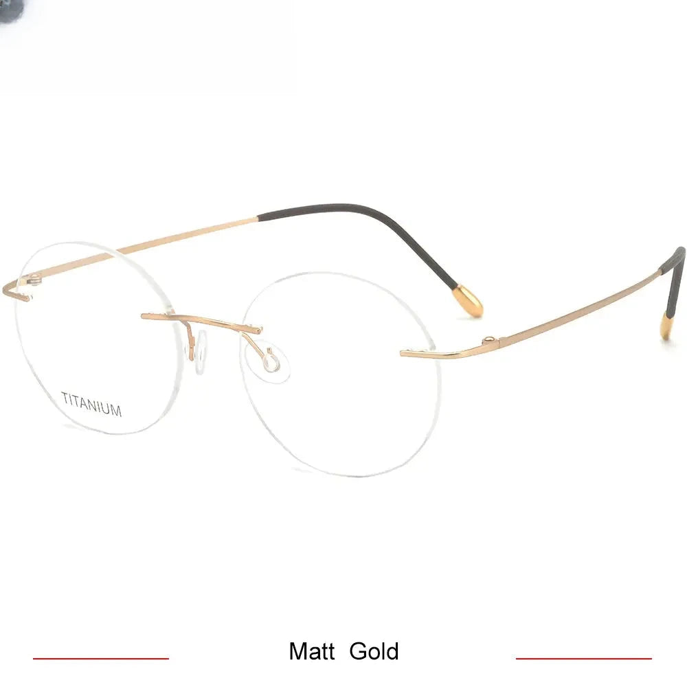 Women's Oval Rimless Titanium Prescription Glasses 716012 — view 8 | Rx Spectacle