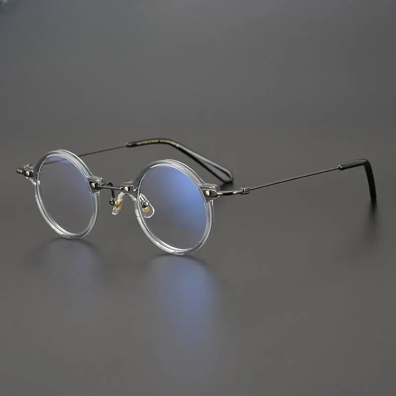 Unisex Round Full Rim Titanium Prescription Glasses Gxyj577 — view 10 | Rx Spectacle