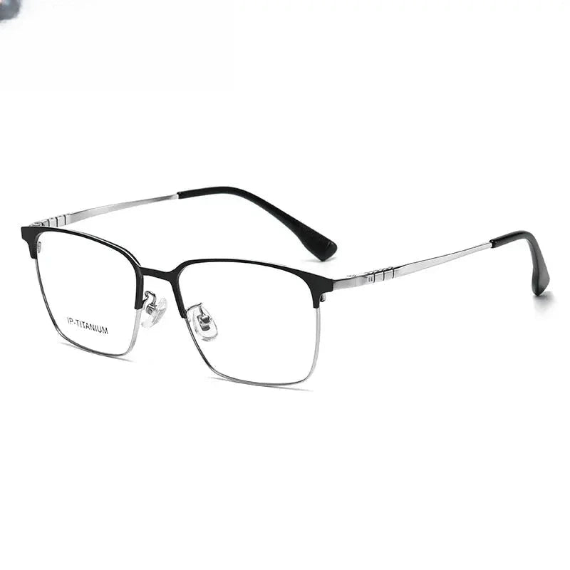Unisex Square Full Rim Titanium Prescription Glasses 798601 — view 3 | Rx Spectacle