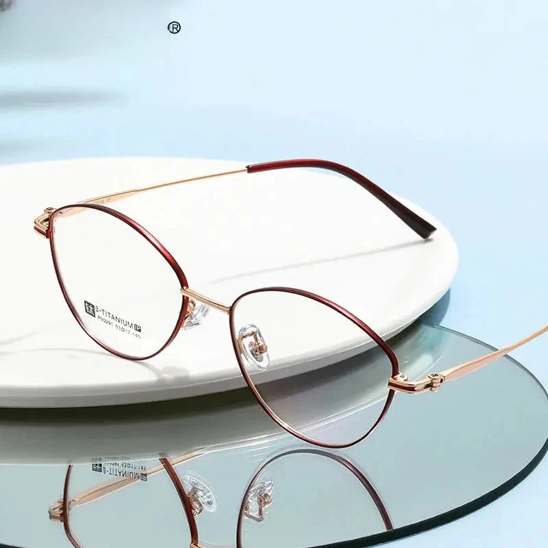 Unisex Oval Full Rim Titanium Reading Glasses 690291 — view 1 | Rx Spectacle
