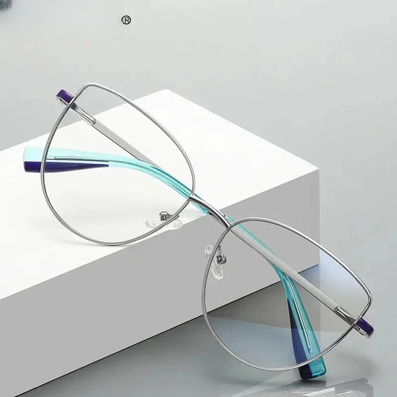 Women's Butterfly Full Rim Titanium Reading Glasses 3060 — view 1 | Rx Spectacle