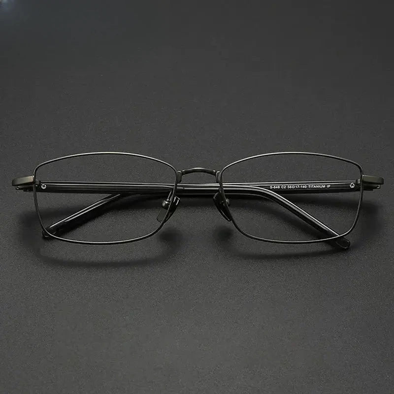 Unisex Polygon Full Rim Titanium Oversized Prescription Glasses 762648 — view 1 | Rx Spectacle
