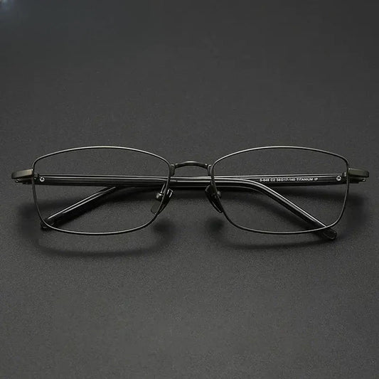 Unisex Polygon Full Rim Titanium Oversized Prescription Glasses 762648 — view 1 | Rx Spectacle