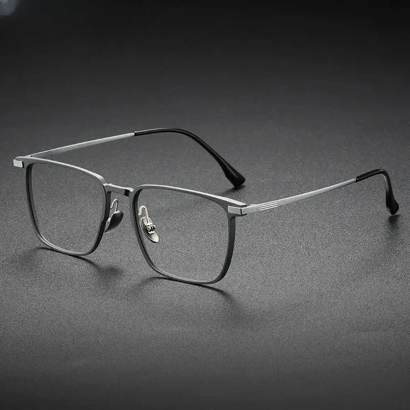 Unisex Square Full Rim Titanium Reading Glasses V2248 — view 7 | Rx Spectacle