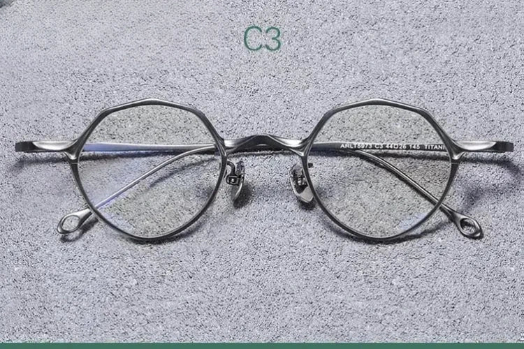 Unisex Oval Full Rim Titanium Prescription Glasses 575146 — view 5 | Rx Spectacle