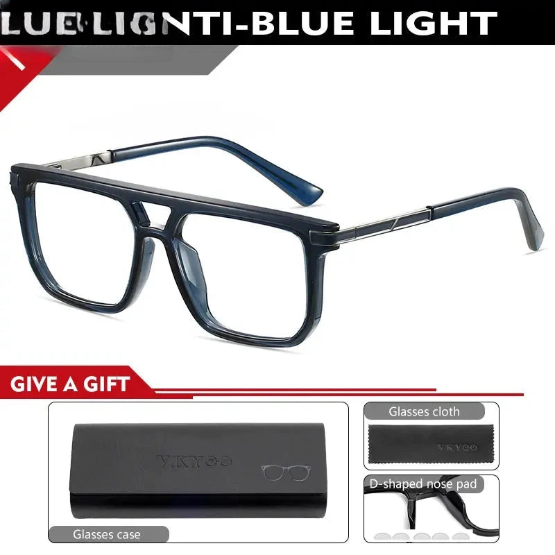 Men's Square Full Rim TR90 Double Bridge Reading Glasses 584003 — view 4 | Rx Spectacle