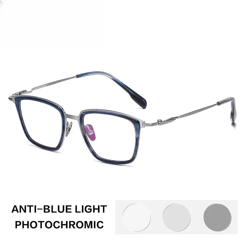 Unisex Square Full Rim Titanium Oversized Reading Glasses 570055 — view 4 | Rx Spectacle