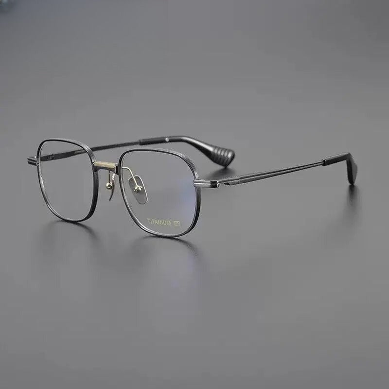 Unisex Square Full Rim Titanium Prescription Glasses Gxyj1086 — view 4 | Rx Spectacle