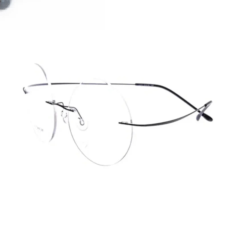 Unisex Round Rimless Titanium Prescription Glasses 259613 — view 10 | Rx Spectacle