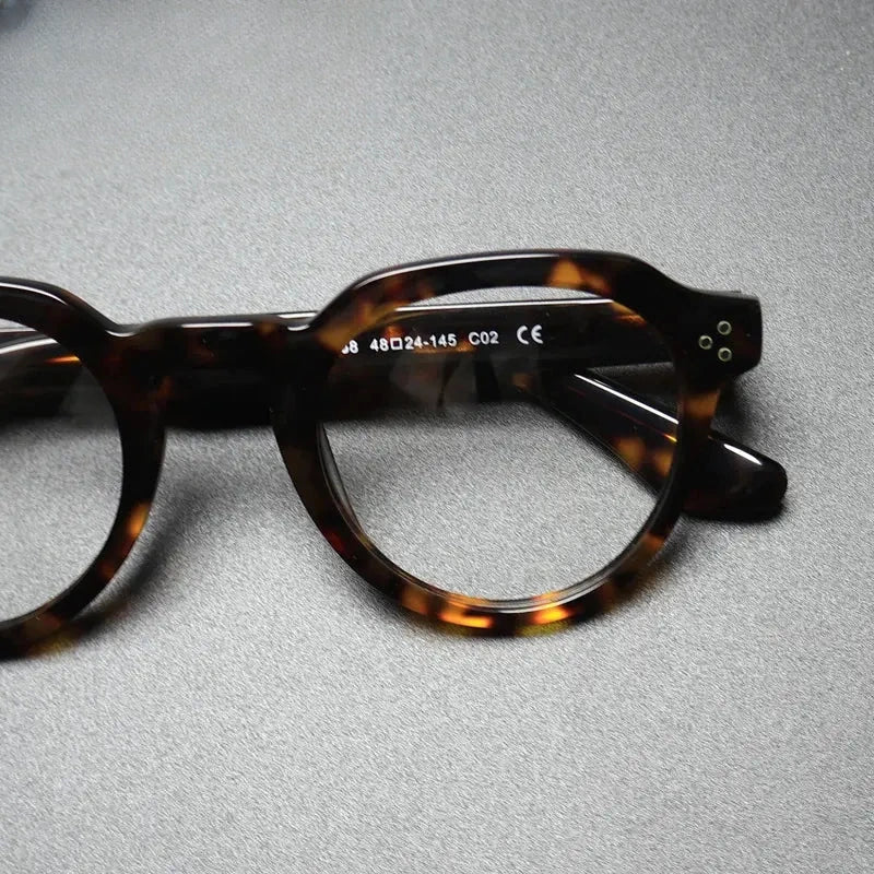 Unisex Round Full Rim Acetate Flat Top Prescription Glasses Gxyj1499 — view 4 | Rx Spectacle