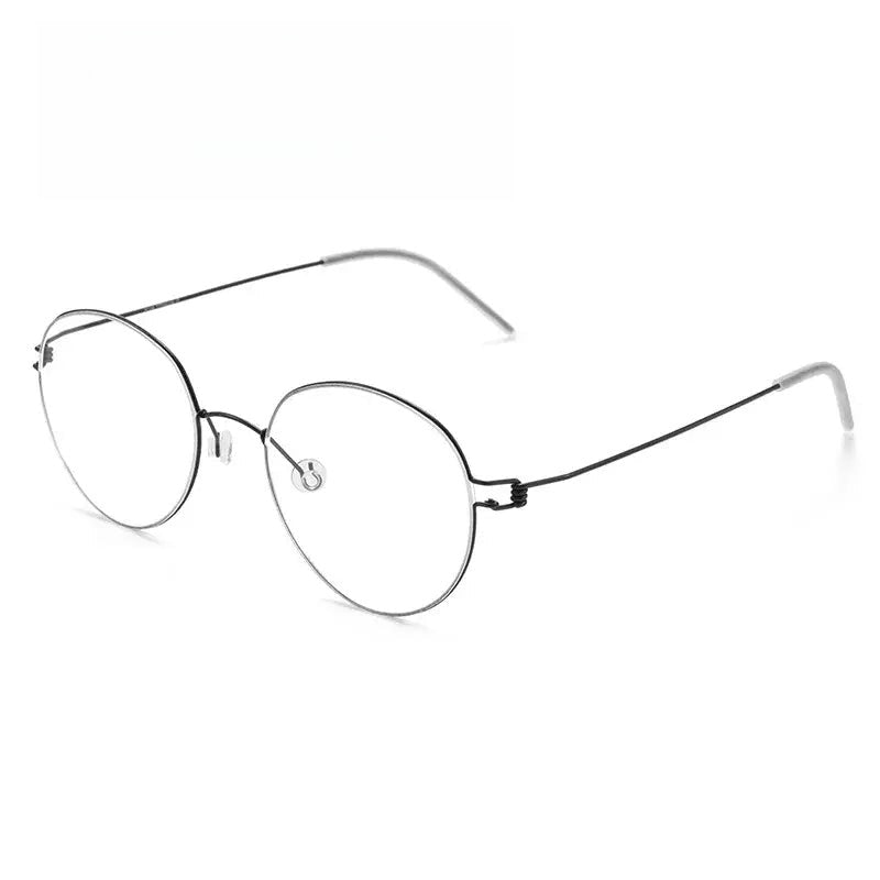 Women's Round Full Rim Titanium Screwless Prescription Glasses 70176 — view 1 | Rx Spectacle