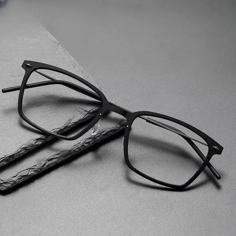 Unisex Square Full Rim Titanium Prescription Glasses 6536 — view 1 | Rx Spectacle