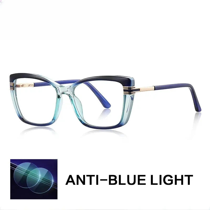 Women's Square Full Rim Titanium Reading Glasses Gxy2273 — view 7 | Rx Spectacle