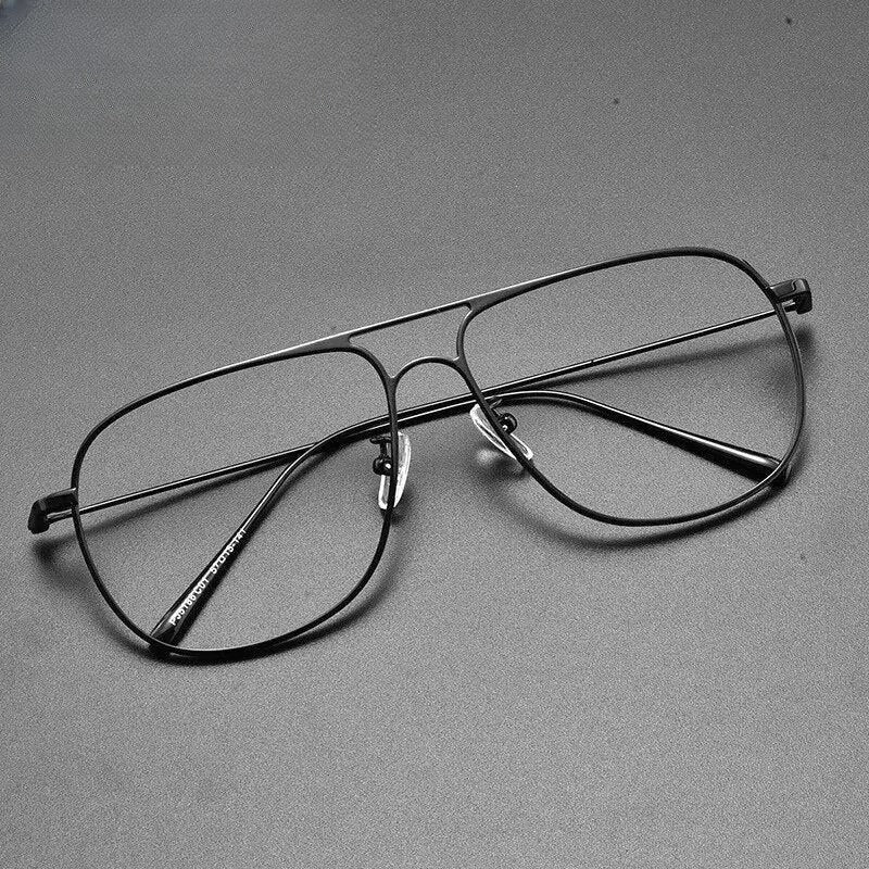 Unisex Square Full Rim Titanium Double Bridge Prescription Glasses Gxyj836 — view 6 | Rx Spectacle
