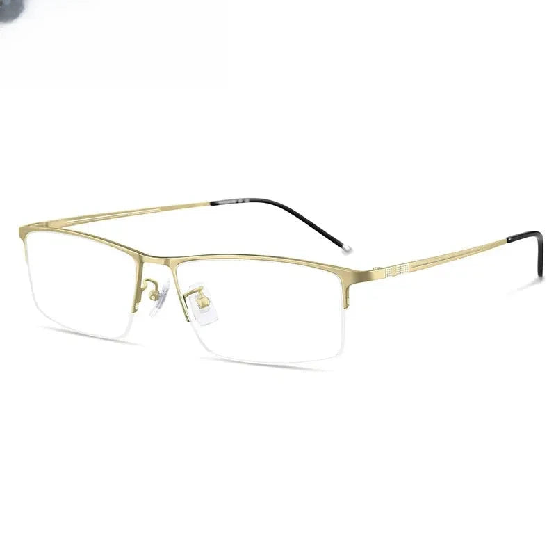 Men's Browline Semi-Rimless Titanium Prescription Glasses 99070 — view 4 | Rx Spectacle