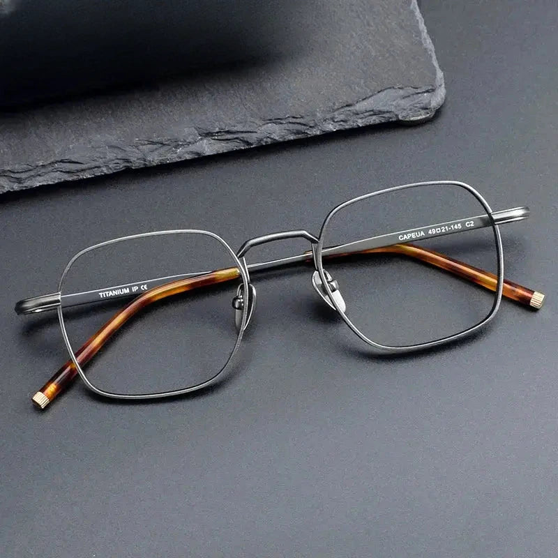 Unisex Polygon Full Rim Titanium Prescription Glasses 14221 — view 1 | Rx Spectacle