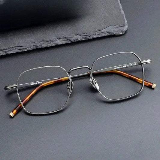 Unisex Polygon Full Rim Titanium Prescription Glasses 14221 — view 1 | Rx Spectacle