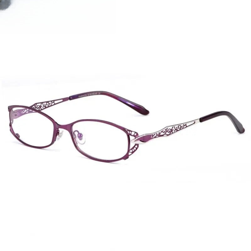Women's Oval Full Rim Stainless Steel Prescription Glasses 8982 — view 5 | Rx Spectacle