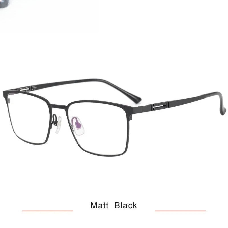 Men's Square Semi-Rimless Titanium Prescription Glasses — view 2 | Rx Spectacle