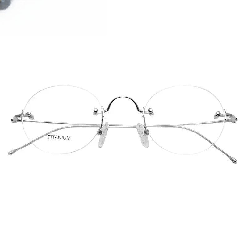 Women's Round Rimless Titanium Prescription Glasses Kr8635 — view 7 | Rx Spectacle