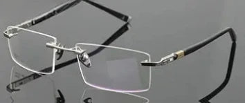 Unisex Square Rimless Titanium Prescription Glasses 58103 — view 3 | Rx Spectacle