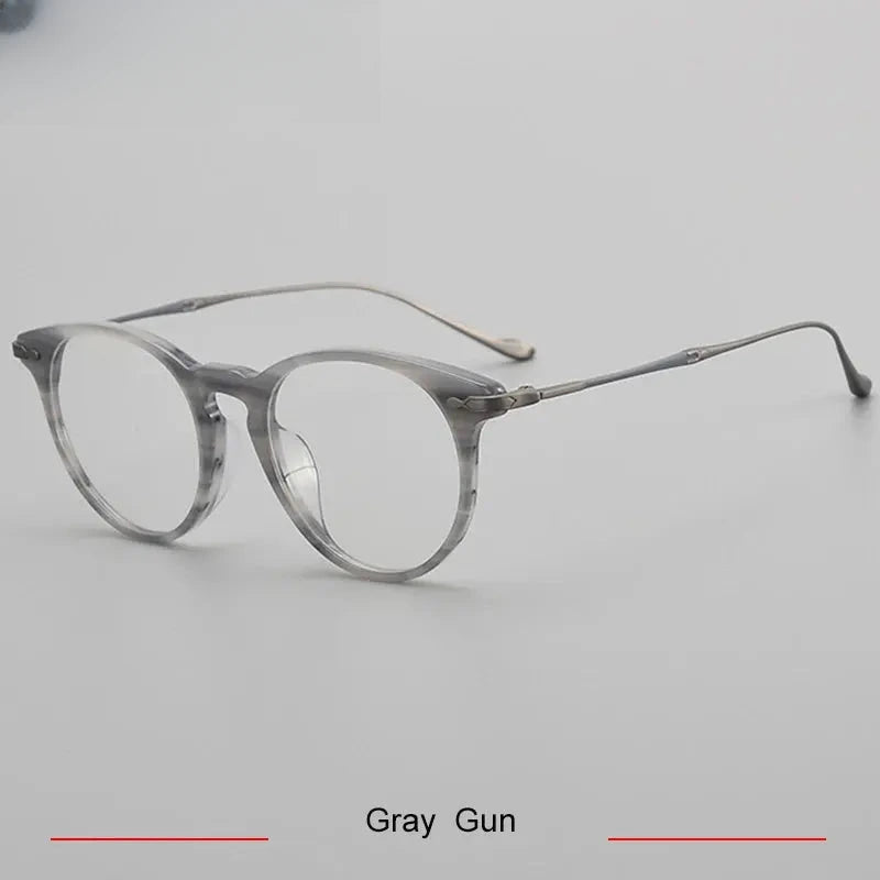 Unisex Round Full Rim Titanium Prescription Glasses 715889 — view 6 | Rx Spectacle