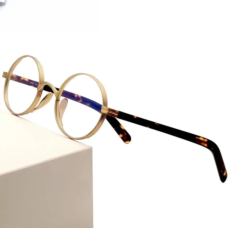 Women's Round Full Rim Titanium Prescription Glasses 66101 — view 1 | Rx Spectacle