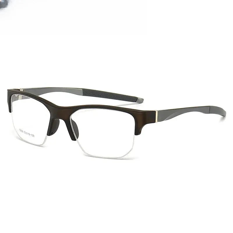 Unisex Square Semi-Rimless TR90 Prescription Glasses 615856 — view 6 | Rx Spectacle