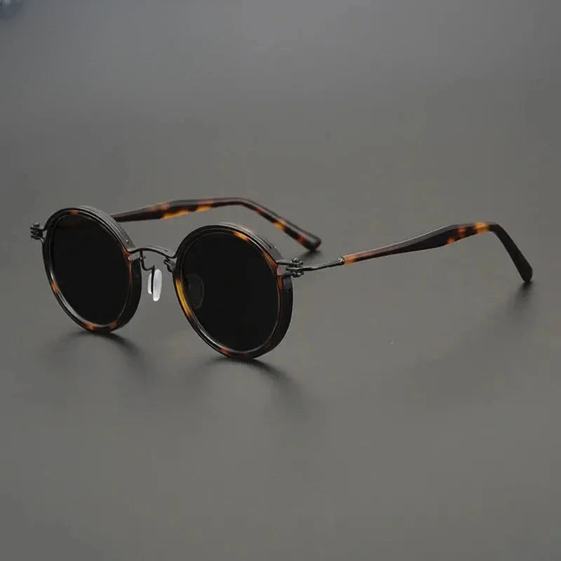 Unisex Round Full Rim Titanium Prescription Glasses Mo10 — view 35 | Rx Spectacle