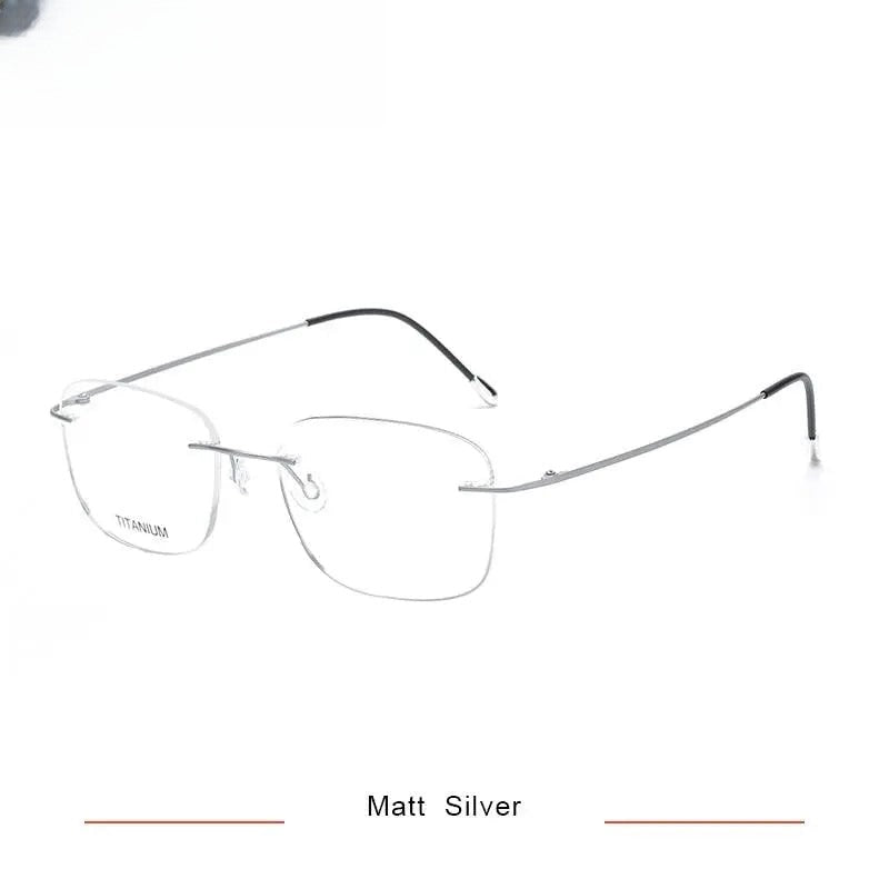 Men's Square Rimless Titanium Prescription Glasses Kr16010 — view 6 | Rx Spectacle