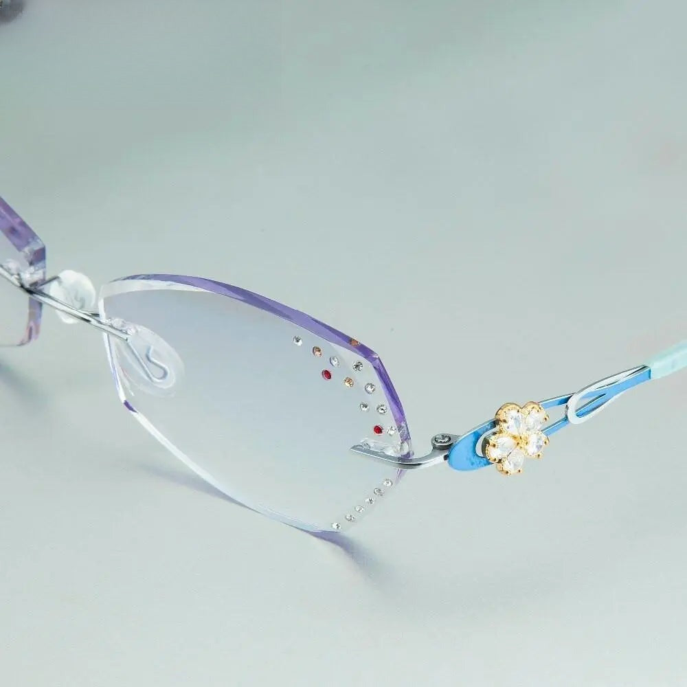 Women's Oval Rimless Titanium Prescription Glasses 2889 — view 5 | Rx Spectacle