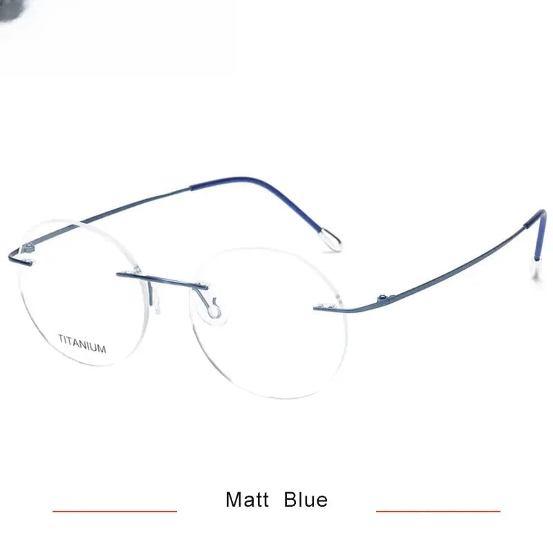 Women's Oval Rimless Titanium Prescription Glasses 316012 — view 9 | Rx Spectacle