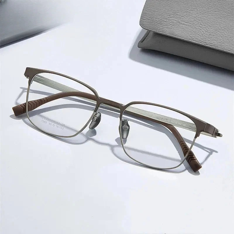 Unisex Square Full Rim Titanium Prescription Glasses 411282 — view 1 | Rx Spectacle