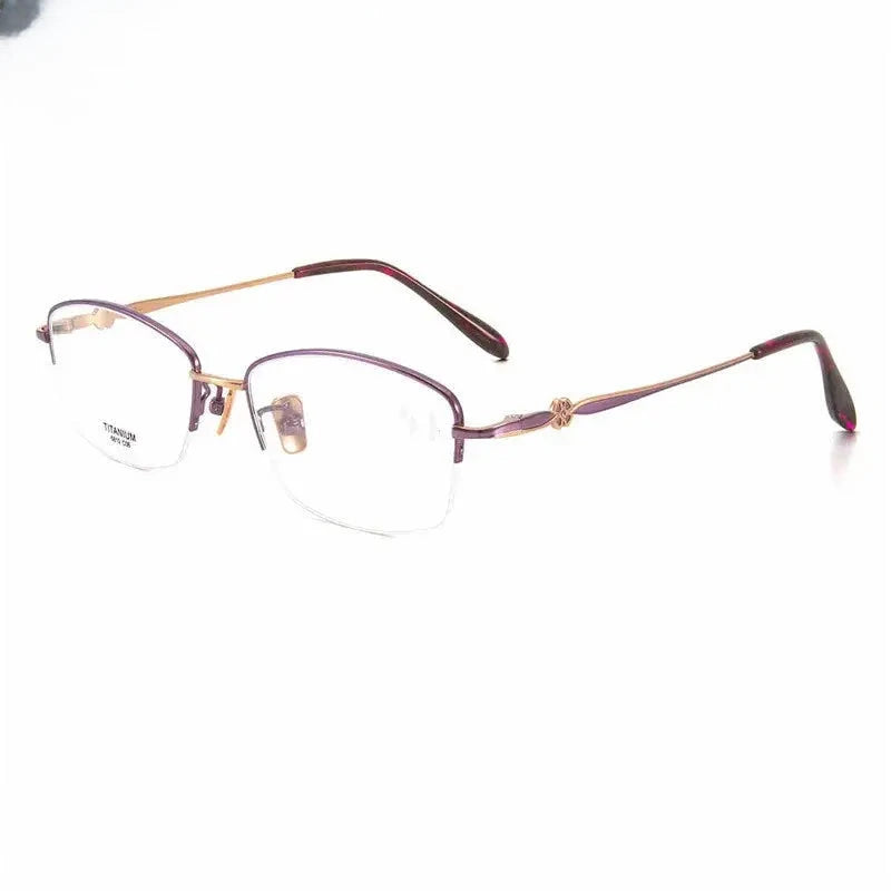 Women's Oval Semi-Rimless Titanium Prescription Glasses 776810 — view 4 | Rx Spectacle
