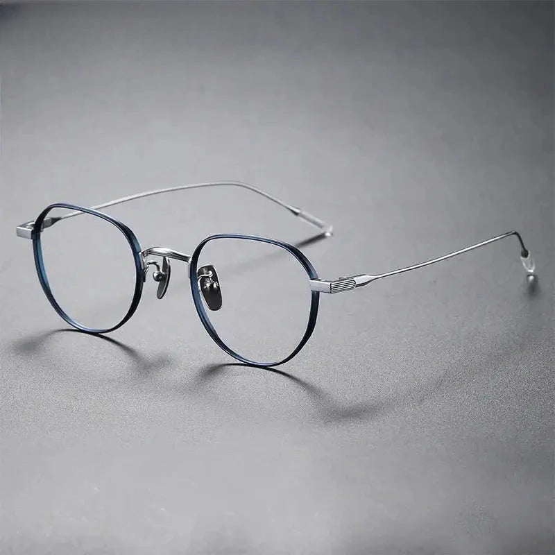 Women's Oval Full Rim Titanium Flat Top Prescription Glasses 84803 — view 9 | Rx Spectacle